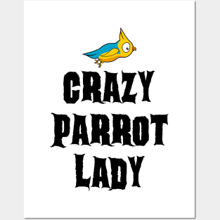 Crazy Parrot Lady Posters and Art
